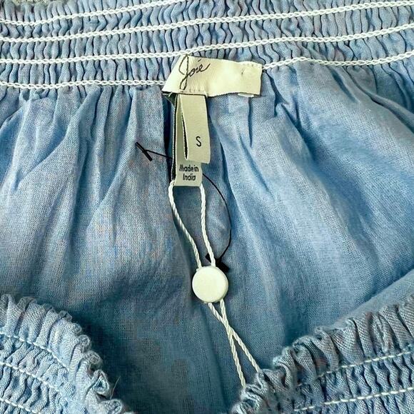 Joie Wanita Embroidered Chambray Smocked Waist Skirt - Picture 7 of 10